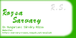 rozsa sarvary business card