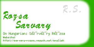 rozsa sarvary business card